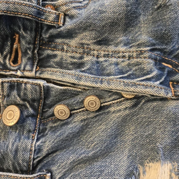 Aeropostale Blue Distressed Jean Shorts - Picture 3 of 7